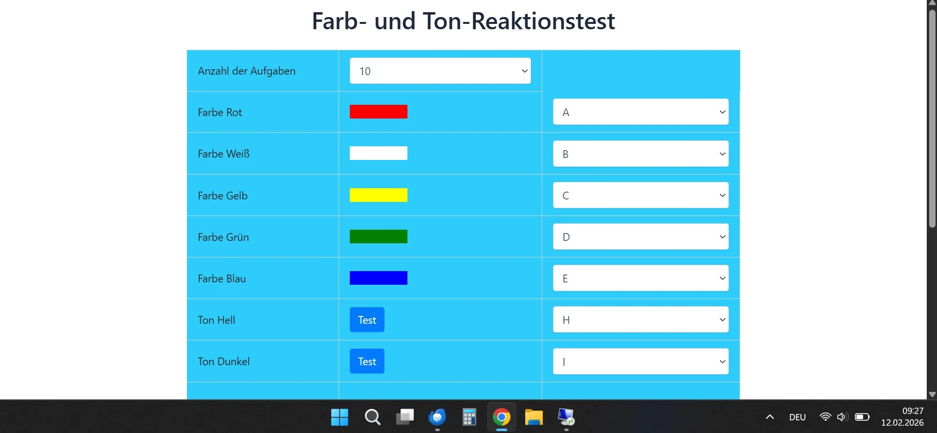 vpu farb ton reaktionstest