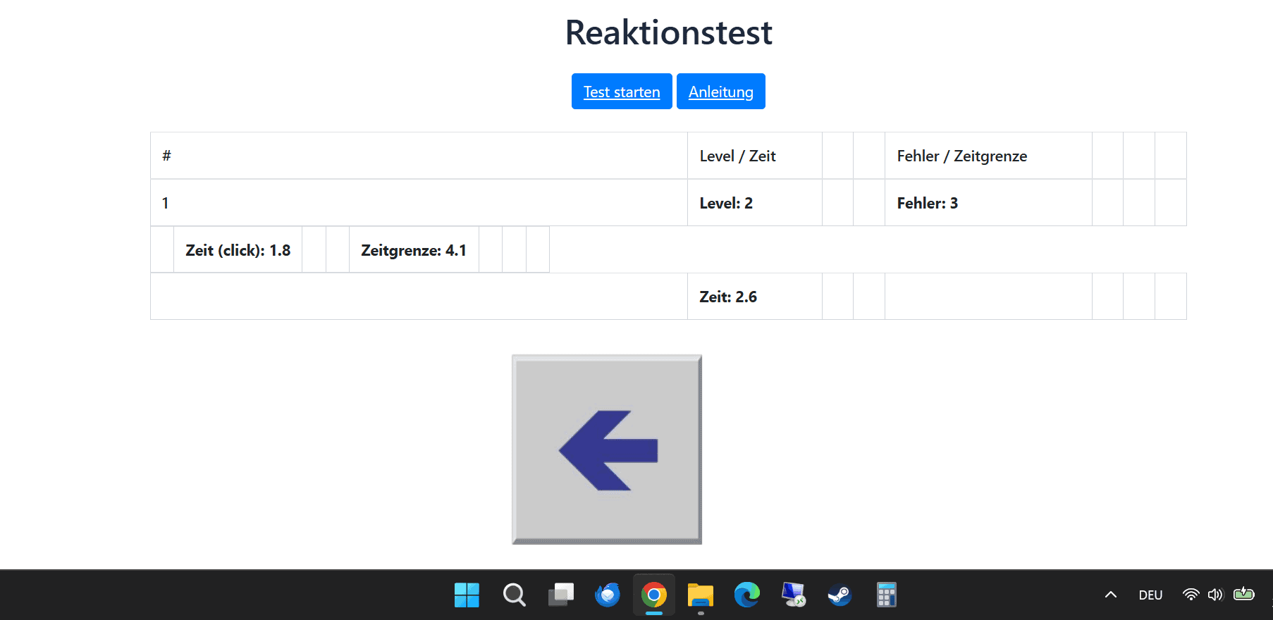 vpu reaktionstest